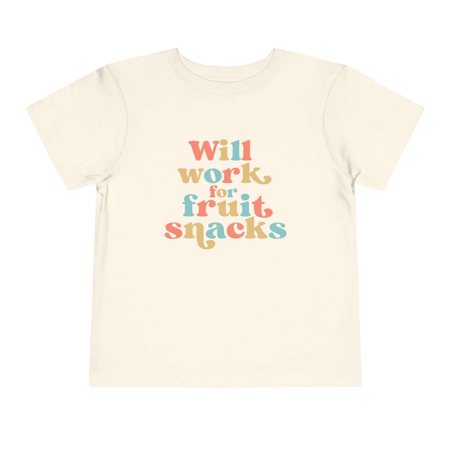 Toddler Short Sleeve Tee - Will Work for Fruit Snacks, Cute Kids T-Shirt, Baby Shower Gift, Toddler Outfit, Summer Wear