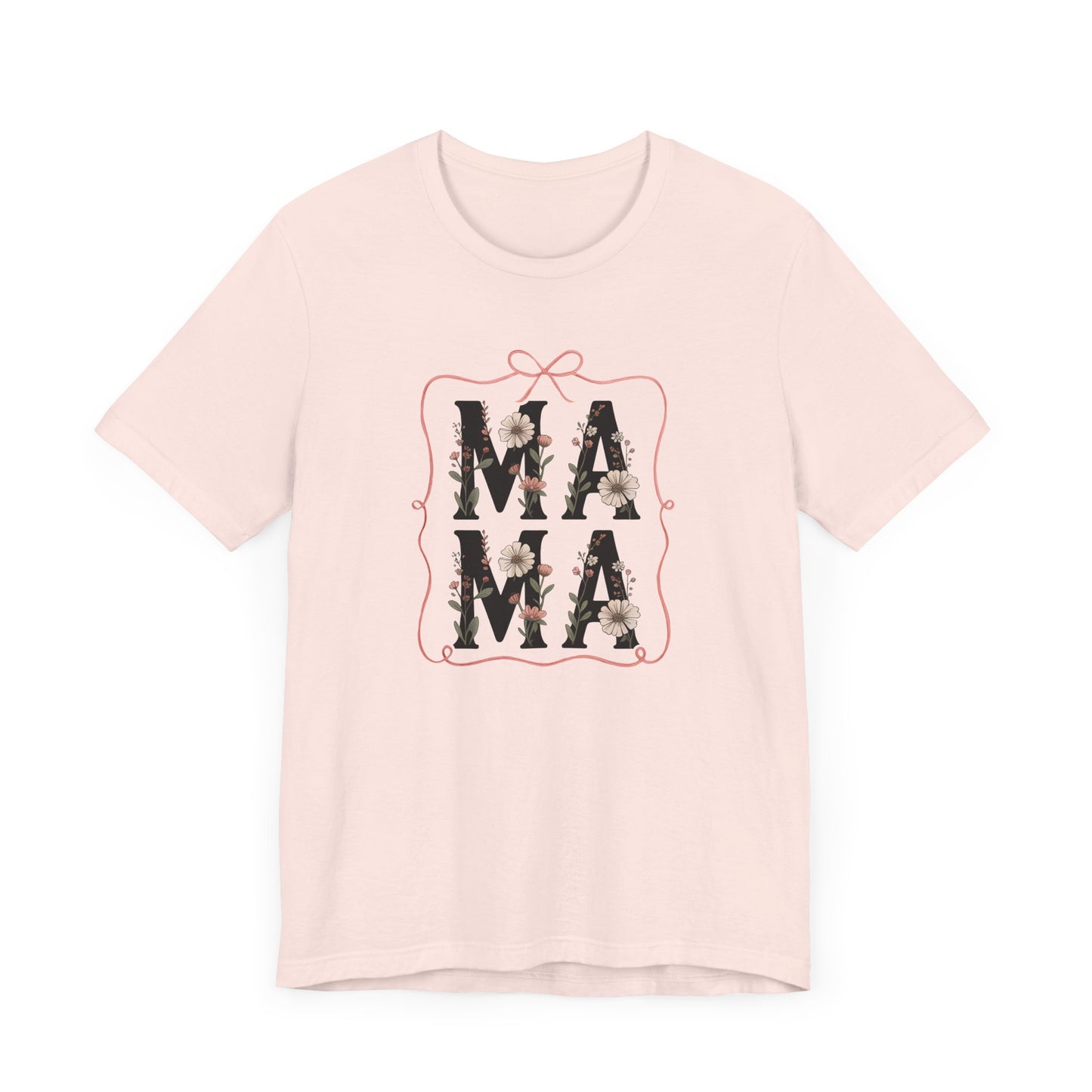 Floral Mama Tee - Perfect Gift for Moms, Mother's Day, Family Gatherings, Casual Wear, Baby Shower