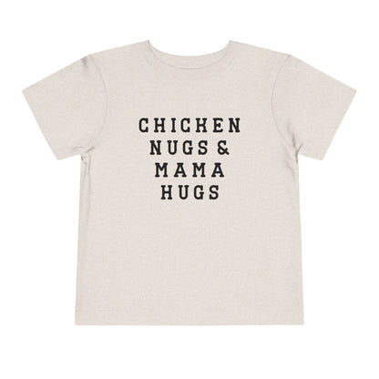 Toddler Chicken Nugs & Mama Hugs Tee - Cute Kids Shirt, Funny Toddler Tee, Gift for Moms, Baby Shower Gift, Playdate Outfit