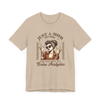 Funny Mom Spirit Tee, Just a Mom Shirt, Gift for Mom, Mother's Day Gift, Casual T-Shirt, Rocker Mom Tee